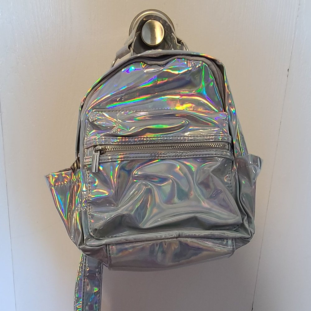 Holographic mini backpack